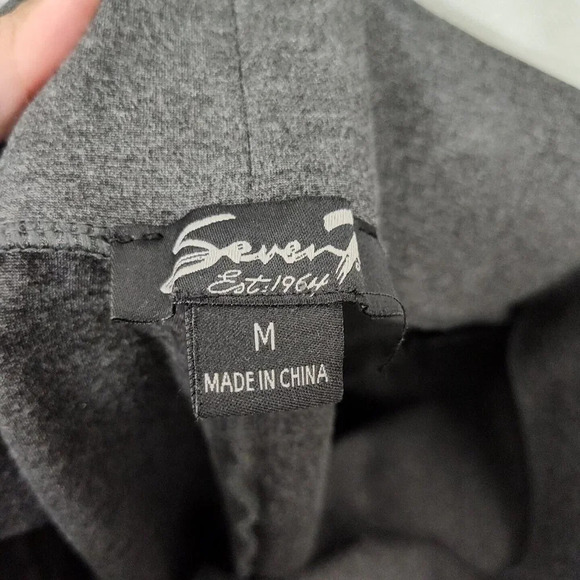 Seven 7 Grey Seamed Ankle Leggings Women Size M Stretch Knit Casual Work - Picture 4 of 6